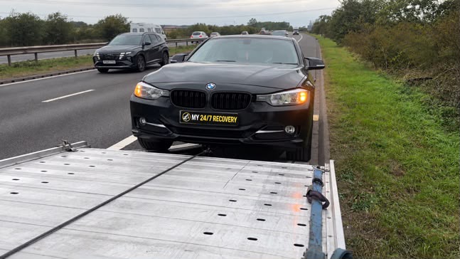 BMW vehicle recovery on the A1(M) near Doncaster by MY 24/7 Recovery